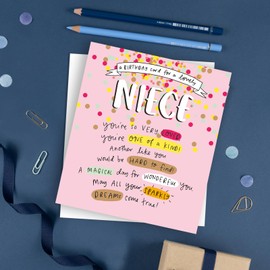 Pigment - The Happy News - Niece Birthday Card - Birthday Card For A Lovely Niece -Made in the UK - JN742B - 160x176 - for Female