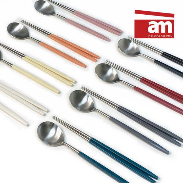 am Italy am solid square stainless steel cutlery set all-in-one,