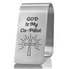 XQLZY God is My Co-Pilot Engraved Stainless Steel Car Visor Clip, Travels Visor Car Accessories, Inspirational Angel Safe Travels Driving Gifts for Women Men Family Friend Driver, New Driver Gifts
