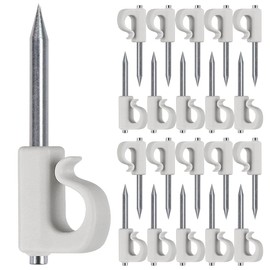 SELEWARE 20 Pcs Q-Hanger, Home Christmas Lights Hanger Hooks for Easy Release Outdoor Wire and Fairy Lights, Heavy Duty 40 LB Capacity, Gray-White