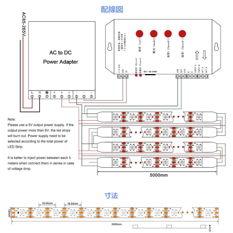 ALITOVE LED Tape Light WS2812B Addressable Illumination LED Light 5050