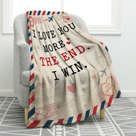 Jekeno Wedding Anniversary I Love You Blanket Gifts for Her Him, Valentine’s Birthday Gifts for Women Men, I Love You More Romantic Present for Wife Husband, Couple Gift Ideas for Girlfriend Boyfriend