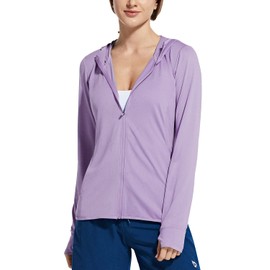 BALEAF Women's Sun Block Shirts SPF UPF 50+ Long Sleeve Hiking Thumb Holes Quick Dry Cooling Outdoor Purple M