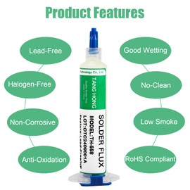 TANG HONG TH-558 Solder Flux (4PACK), 10ML/Bottle No Clean Soldering Flux,For Soldering Phone/BGA/,Appliance Repair,Rosin Soldering Flux