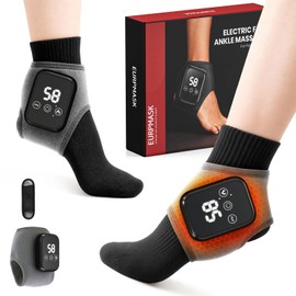 Foot Renew Massager for Neuropathy, 3-in-1 Cordless & Portable Foot and Ankle Massager for Heel, Arch & Ankle Relief, 3-Level Vibration & Heat, Ideal Gift, Includes Extension Strap (Gray)