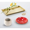 dgudgu Mushroom Ring Holder Jewelry Tray Red Dish Ceramic Trinket