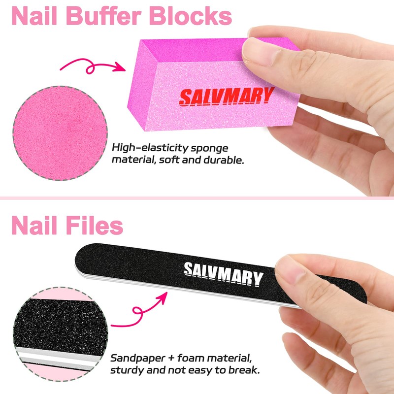 Nail Files and Buffers, Professional Manicure Tools Kit, 100/180 Grit