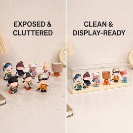 Clear Stackable Doll Display Case, Dustproof Plastic Storage Box for Action Figures, Models and Collectibles