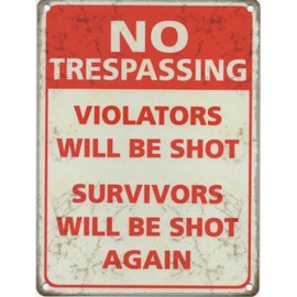 Original Metal Sign Co No Trespassing Metal Sign Small (200mm x 150mm) 80025