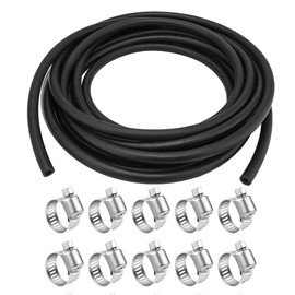 5/16 Transmission Hose - 20FT High-Pressure Fuel Line with 10 Clamps for Gas, Diesel, Bio-Diesel Fuel, Engine Oil, Hydraulic