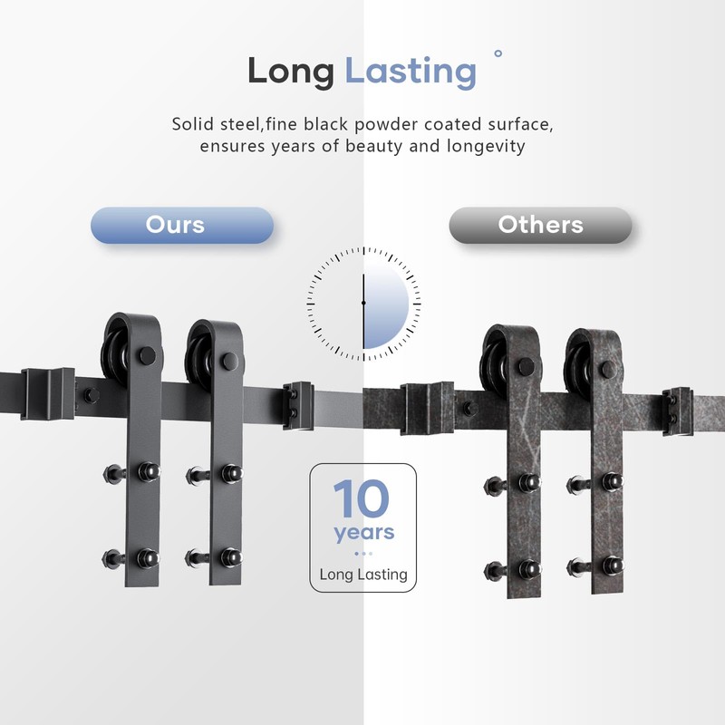 EaseLife 12 FT Sliding Barn Door Track and Handle Hardware