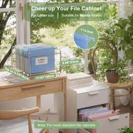 Extra Capacity Hanging File Folders, 3.15" Reinforced Wheat Straw Expanding Hanging Folder Letter Size, Heavy Duty for Filing Cabinets, File Organizer for Office & Home-UN Blue-3 Packs