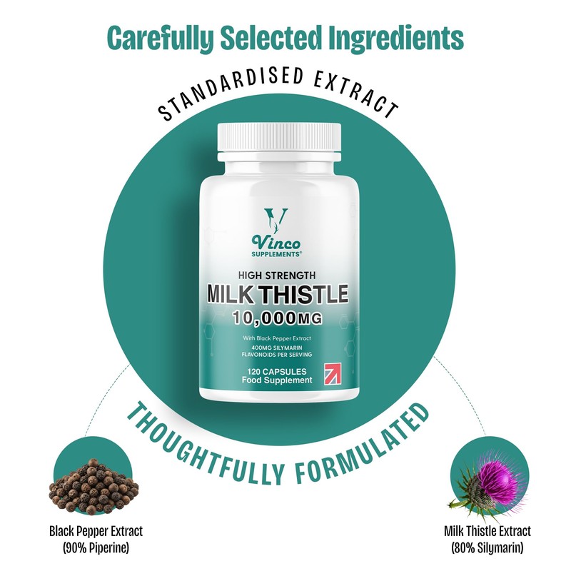 Milk Thistle High Strength 10000mg - 400mg Silymarin per Capsule