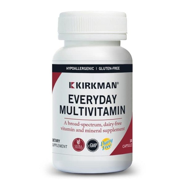 Kirkman - EveryDay Multivitamin - 180 Capsules - Broad-Spectrum Vitamin & Mineral - Supports Productivity - Hypoallergenic
