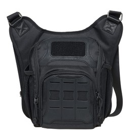 Men's Waist Bag Traveling Hiking Hip Bag Tactical Drop Leg Bag by KAUKKO (3-3-BLACK)