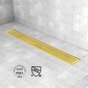Elefloom Linear Shower Drain, 18 inch Gold Drain with Removable