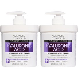 ADVANCED CLINICALS 2 PACK SET - CREMA CORPORAL ACIDO HIALURONICO HIDRATACION CON ACEITE DE BORRAJA, ESCUALANO Y VITAMINA E 454GR/CU