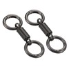 MECCANIXITY Spring Double Ring Keychain Dual Keyring Holder Detachable Spring