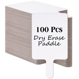 Seajan 100 Pcs Dry Erase Answer Paddle Auction Paddles White Bidding Paddle Boards Bulkdoubled Sided Handheld Blanks Paddle Fan(Rectangular)