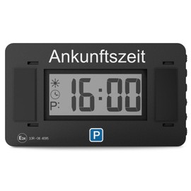 Parkwächter V2 Electronic Parking Disc with Approval for Car - Automatic Digital Parking Disc - Electric with Approval According to German Road Traffic Regulations - Electric Parking Meter Car - Black