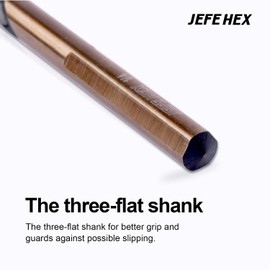 JEFE HEX 5set*4packs Twist Drill Bits Set,3-Flat Shank for Anti-Walking, 135° Split Point, Black & Gold Coated, Jobber Length for General Purpose