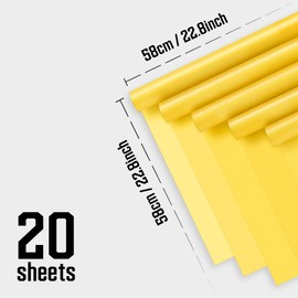 HEDOS Flower Bouquet Wrapping Paper - 20 Sheets Waterproof Korean Floral Wrapping Paper for Bouquet, Money Bouquet Supplies for Graduation Wedding Birthday Gift Packaging (Turmeric)