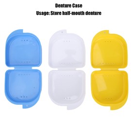 Estuche de Retención de Ortodoncia de 3 Piezas, Contenedor de Almacenamiento de Caja de Dentadura de Media Boca Dental, Estuche Protector Bucal de Viaje para Hombres Y Mujeres