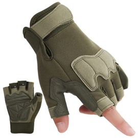 FIORETTO Fingerless Gloves for Tactical Airsoft Shooting Motorcycle Bike Cycling Driving Half Finger Hiking Hunting Military Gloves