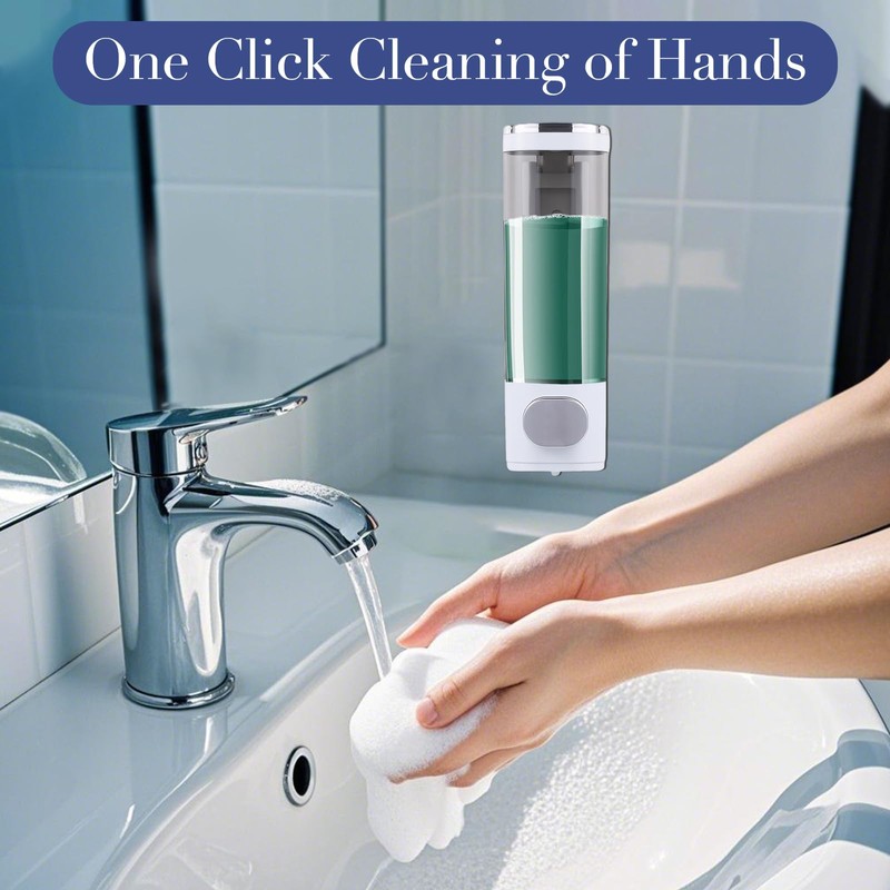 300ml No Drilling Hand Soap Dispenser Wall Mounted, Small Liquid