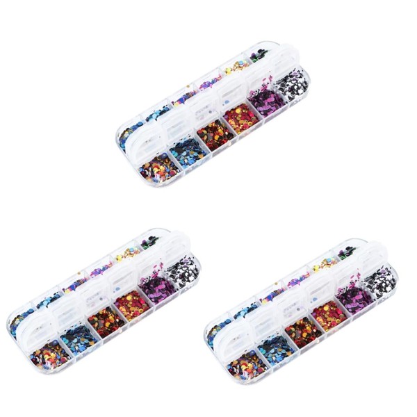 FOMIYES 3pcs DIY Nail Art Charms Glitter Dust Sequins Paillette