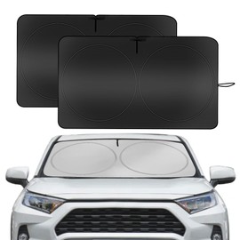 YUGUANG - Parasol para parabrisas de coche, 2 piezas, para parabrisas de coche, bloquea el calor, los rayos UV y el sol, plegable, para ventanas delanteras para mantener el interior del coche fresco