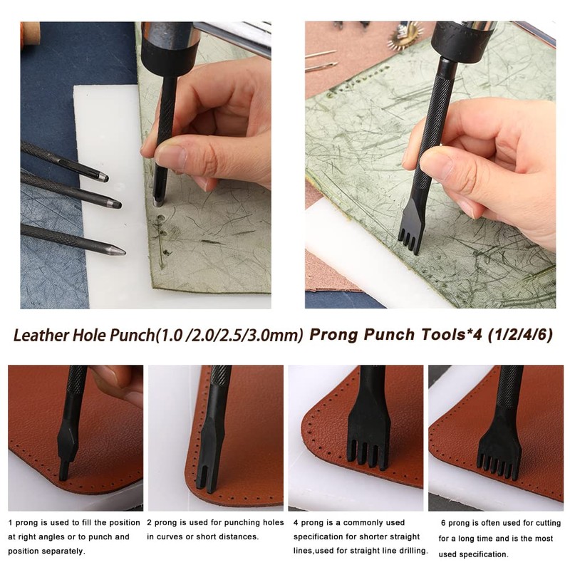 BUTUZE Leather Working Tools, Practical Leather Craft Kit with Waxed