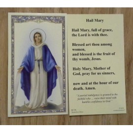 Hail Mary Holy Card Our Lady of Grace Set of 2