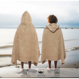 ORIGINAL KIDS Hooded Bath Towel Wrap - 100% Cotton Popcorn Large Oversized Hooded Kids Towel - Toddler Shower Pool Beach Towel -600 GSM- Soft Absorbent Quick Dry Easy Care Gift - 30x52 inches - Linen