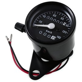 cocoriko Motorbike Speedometer, 140 km (140 km), General Purpose, 12 V, Easy Installation, Stay, Mileage, Backlight, Tripmeter, Odometer (Black)