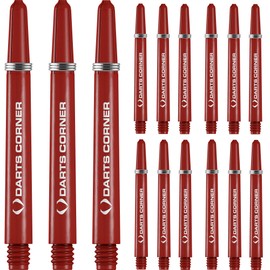 Designa S0741 Stems | 5 Sets of Tough Nylon Darts Corner Dart Shafts including Steel Ring, Medium, Red