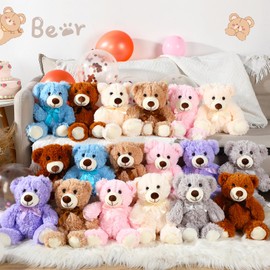 Zhanmai 18 Pcs 14 Inch Bears Stuffed Animal 2024 Graduation Gifts Bulk Plush Bear Toys for Birthday Baby Shower Party Favor(Mixed Colors)