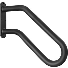 ZOOKASEA Hand Rails for Outdoor Steps, Exterior 1-3 Steps Handrails, Wrought Iron Heavy-Duty Stair Railing, U-Shaped Rail for Garage, Porch, Deck, and Garden (Upgrade)