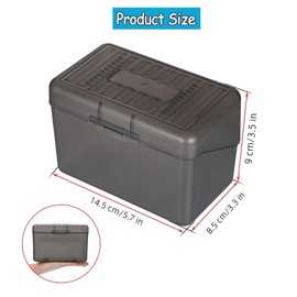 MEISO Pack of 2 Index Cards Box, Flashcard Box for 800 Cards A7 A8, Index Card Box, Index Card Holder, Recipe Card Box, Note Card Case, for Home, Office, School