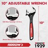 ARROW 10-Inch Adjustable Wrench, Cr-V Steel, Wide Jaw Black Oxide