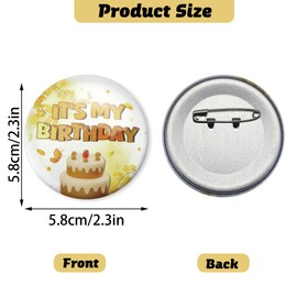 Birthday Pin, Its My Birthday Pin, Birthday Girl Pin Birthday Boy Pin, Happy Birthday Pin for Women Men, Birthday Button for Boys Girls, Button Pin Birthday Gifts Party Decorations Supplies, 2.3inch,