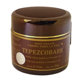 Tepezcohuite Cream (Tepezcobark), with Collagen (Colageno) & Vitamin E, 2.11oz, 60 gr, in E, 100% Natura, great for all skin concerns