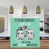 Stuff4 Cute Platinum Anniversary Card for Mum & Dad -