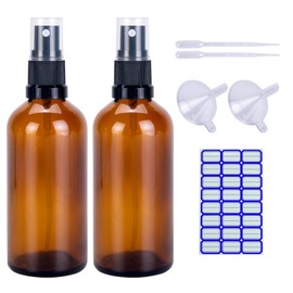 2 x Kleine Sprühflasche Klein Glas,Braunglas Sprühflasche 100ml,Zerstäuber Sprühflasche Glas Sprühflasche Braunglas,Kleine Sprühflaschen Zum Befüllen,Leere Sprühflaschen Zum Befüllen,Glassprühflaschen