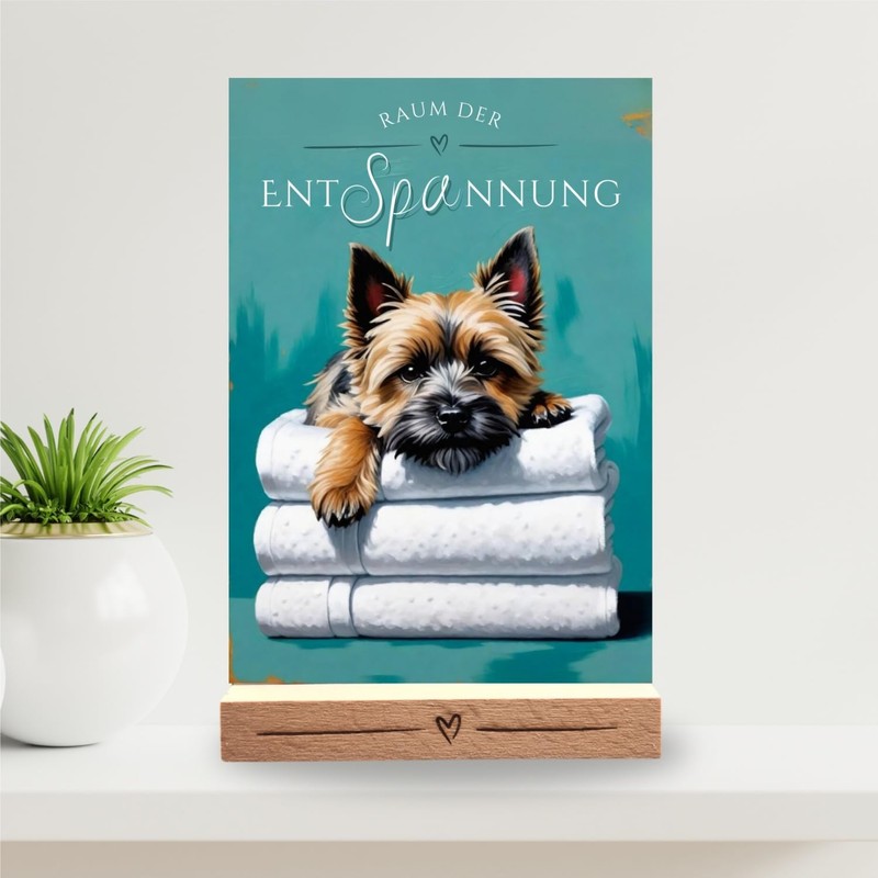 siviwonder Dog Sign Cairn Terrier Core Relaxation Dog Sign Decorative