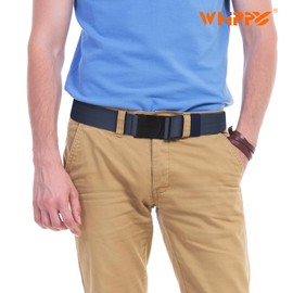 WHIPPY Mens Elastic Stretch Belt Unisex Adventure Web Belt for Women Men with Non-Metal Buckle Adjustable Belts, Navy Blue