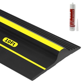 VUAOHIY Universal Garage Door Bottom Threshold Seal Rubber Strip with Adhesives, DIY Weatherproof Weather Stripping Replacement (Black-0.7" High, 10FT)