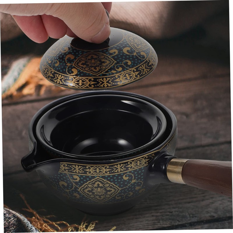 Ciieeo 1 Set Portable Ceramic Teapot Set with Side Handle