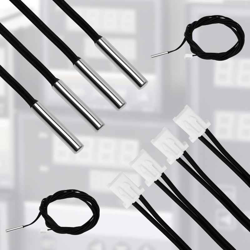 2-Pack 10K Temperature Sensor Probe, 1 Meter Waterproof Temp Sensor