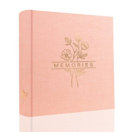 Holoary Photo Album 4x6 200 Photos with Writing Area, 200 Pockets Picture Album, Linen Fabric Cover Big Picture Book for Photos, 4x6 Photo Albums for Memories Family Weddings Travel(Pink)